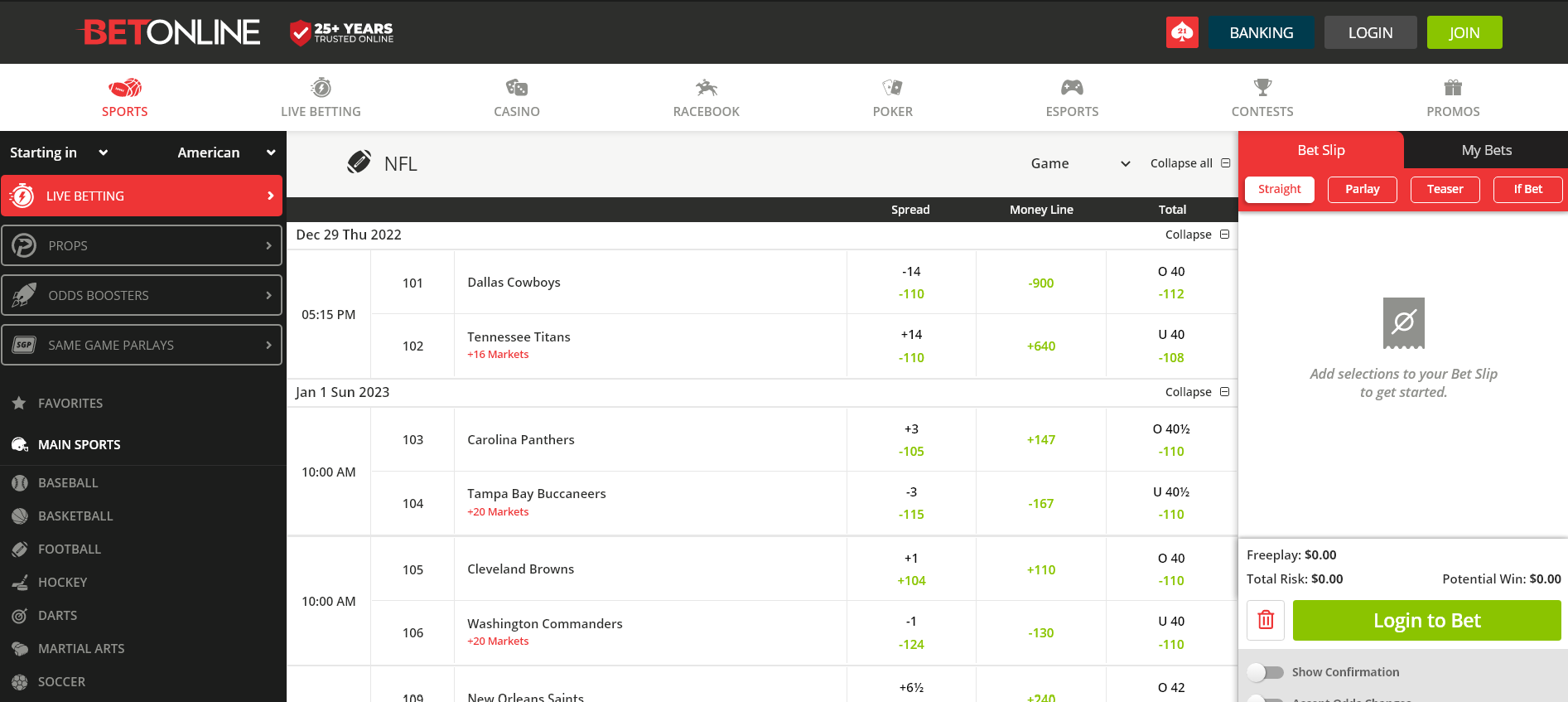 BetOnline Screenshot
