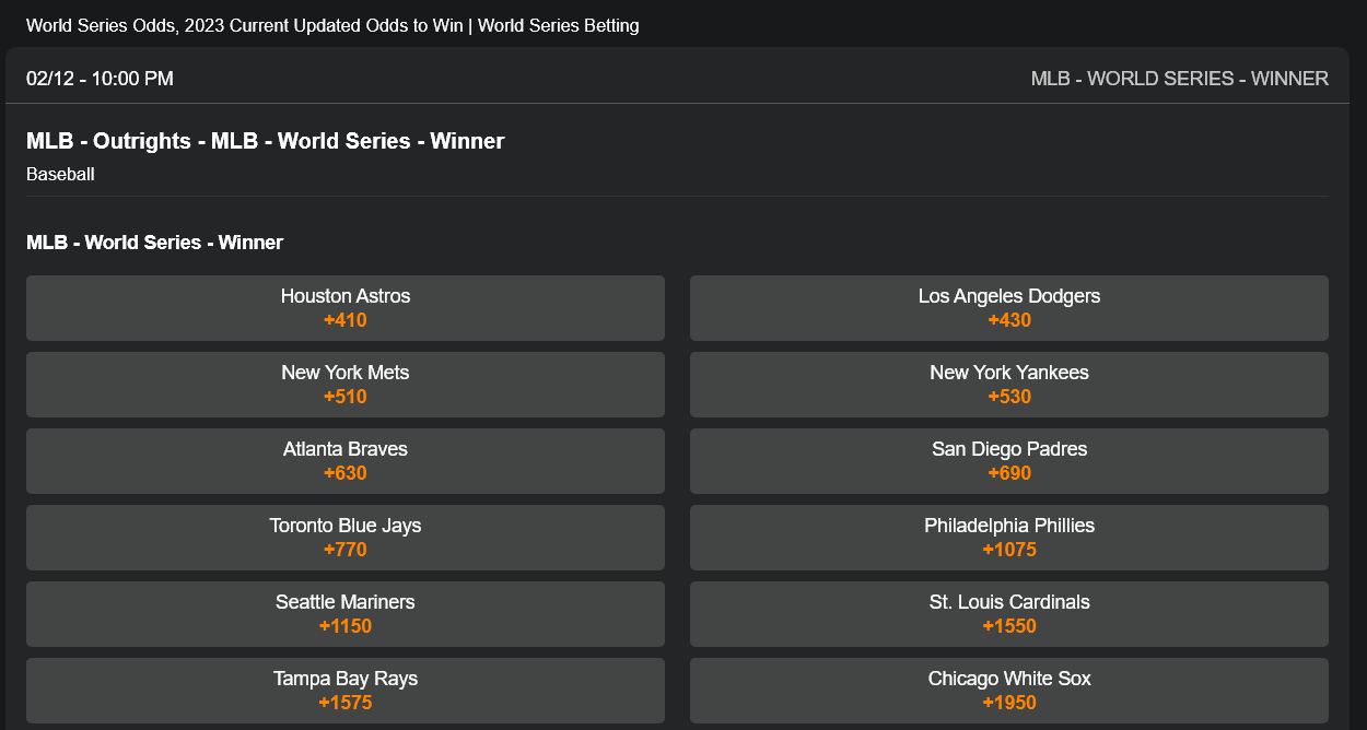 MLB Betting Guide MLB Odds MyBookie