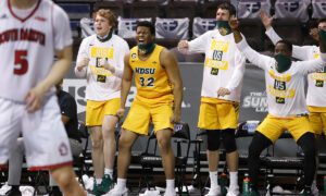 South Dakota Coyotes at North Dakota State Bison AI NCAA Basketball Prediction 3/5/2023