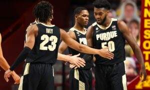 Rutgers Scarlet Knights at Purdue Boilermakers AI NCAA Basketball Prediction 3/10/2023