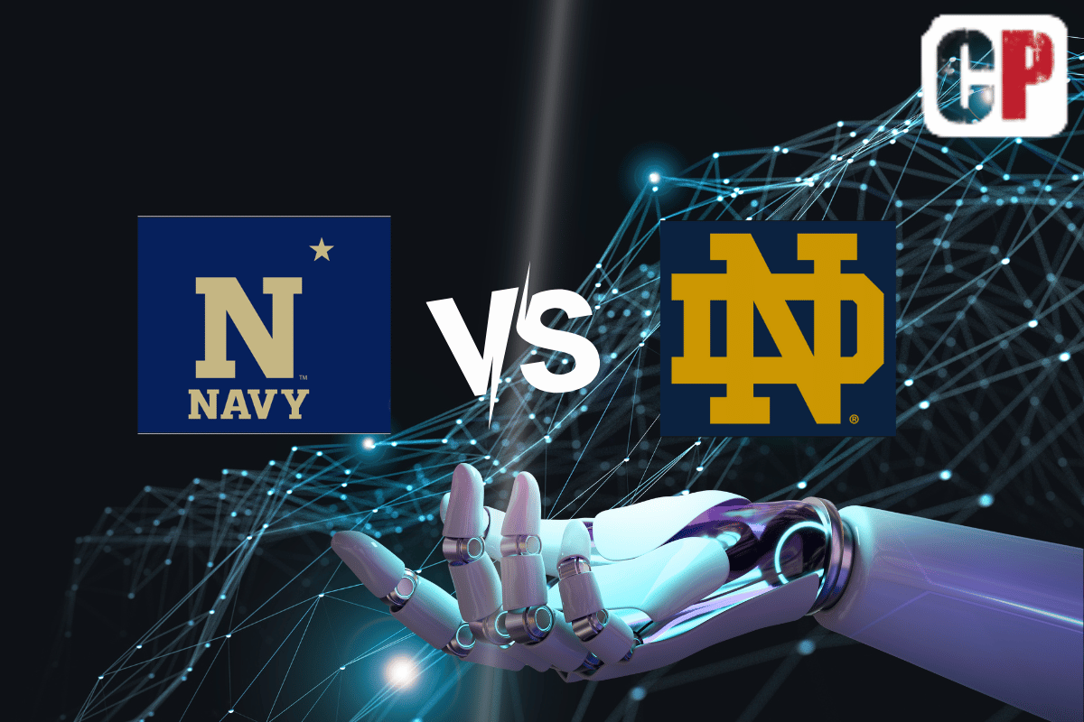Navy Midshipmen at Notre Dame Fighting Irish AI NCAA Football Prediction 8/26/2023