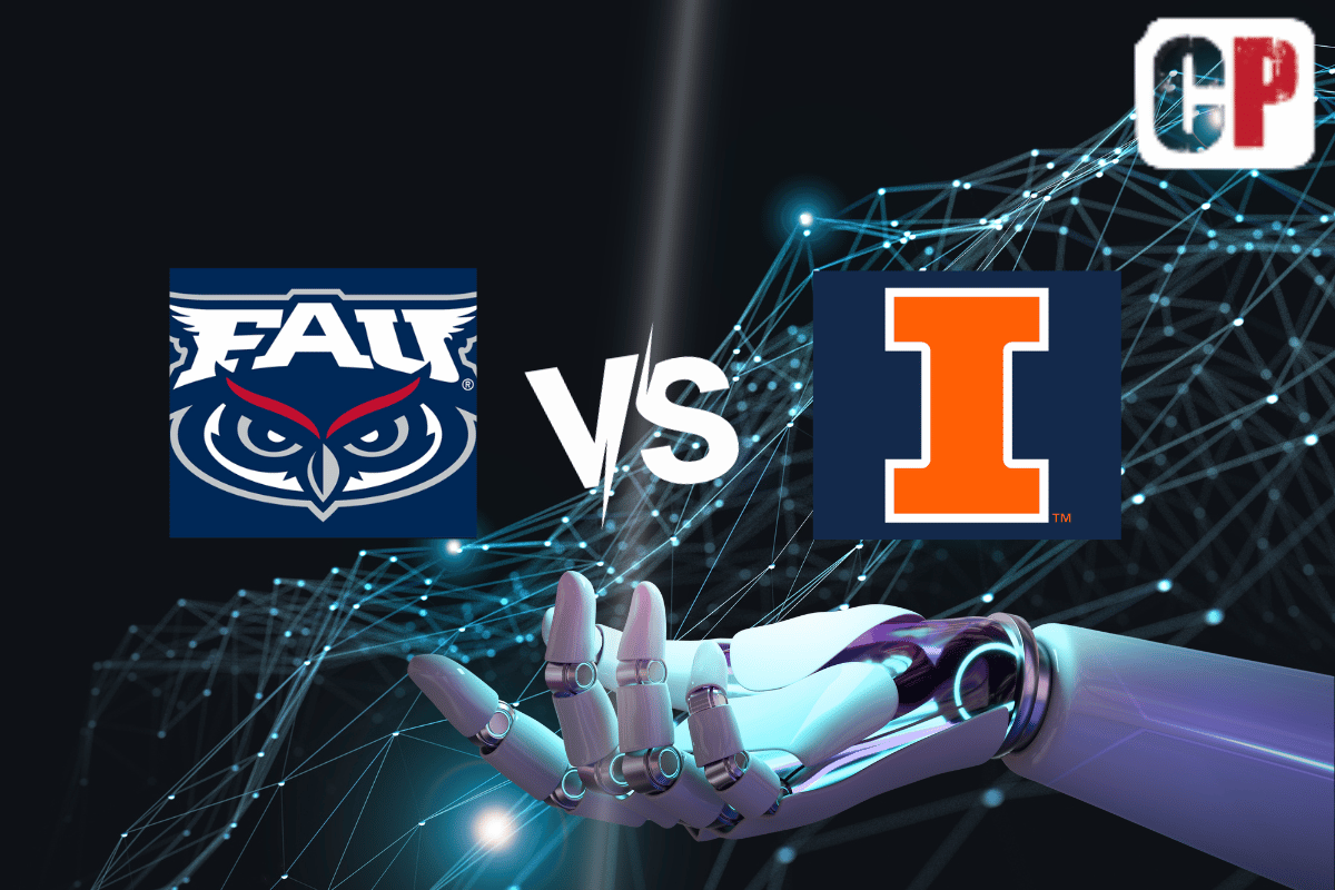 Florida Atlantic Owls at Illinois Fighting Illini AI NCAA Football Prediction 9/23/2023