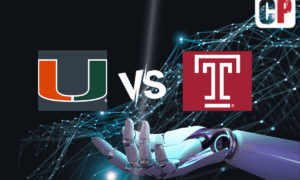 Miami Hurricanes at Temple Owls AI NCAA Football Prediction 9/23/2023