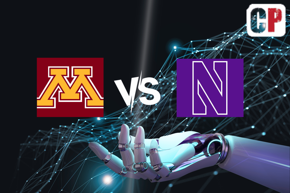 Minnesota Golden Gophers at Northwestern Wildcats AI NCAA Football Prediction 9/23/2023