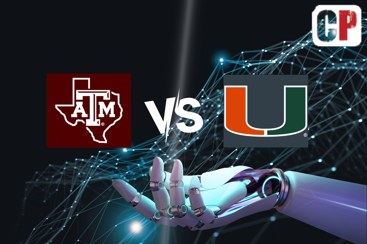 Texas A&M Aggies at Miami Hurricanes AI NCAA Football Prediction 9/9/2023