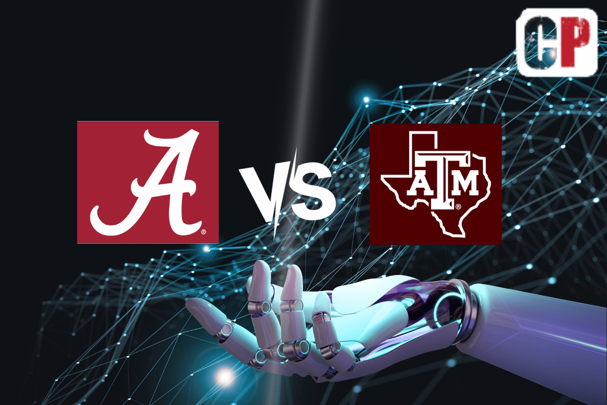 Alabama Crimson Tide at Texas A&M Aggies AI NCAA Football Prediction 10/7/2023