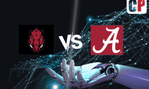 Arkansas Razorbacks at Alabama Crimson Tide AI NCAA Football Prediction 10/14/2023