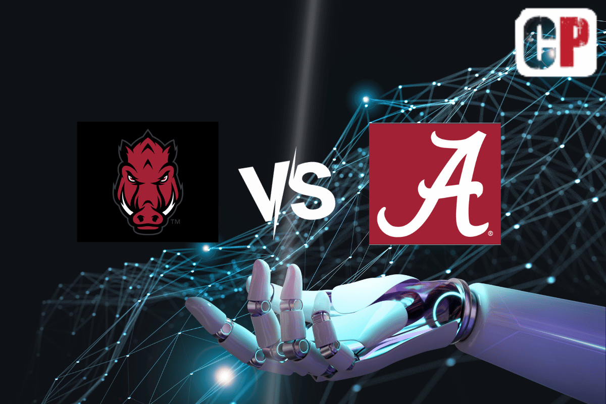Arkansas Razorbacks at Alabama Crimson Tide AI NCAA Football Prediction 10/14/2023