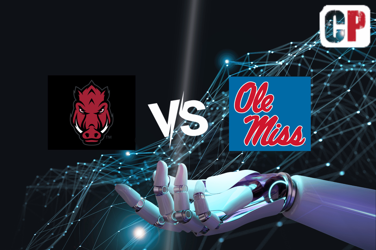 Arkansas Razorbacks at Ole Miss Rebels AI NCAA Football Prediction 10/7/2023