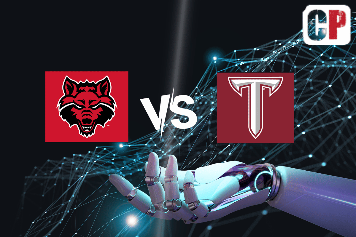 Arkansas State Red Wolves at Troy Trojans AI NCAA Football Prediction 10/7/2023