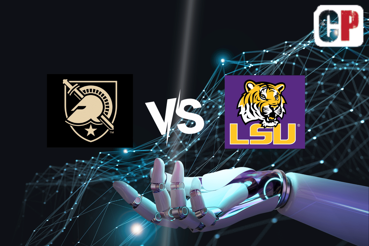 Army Black Knights at LSU Tigers AI NCAA Football Prediction 10/21/2023
