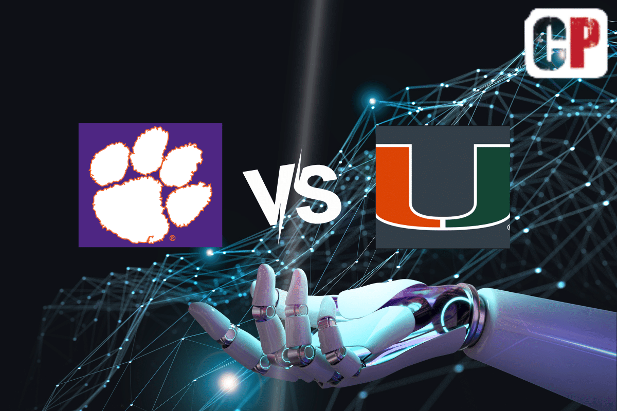 Clemson Tigers at Miami Hurricanes AI NCAA Football Prediction 10/21/2023