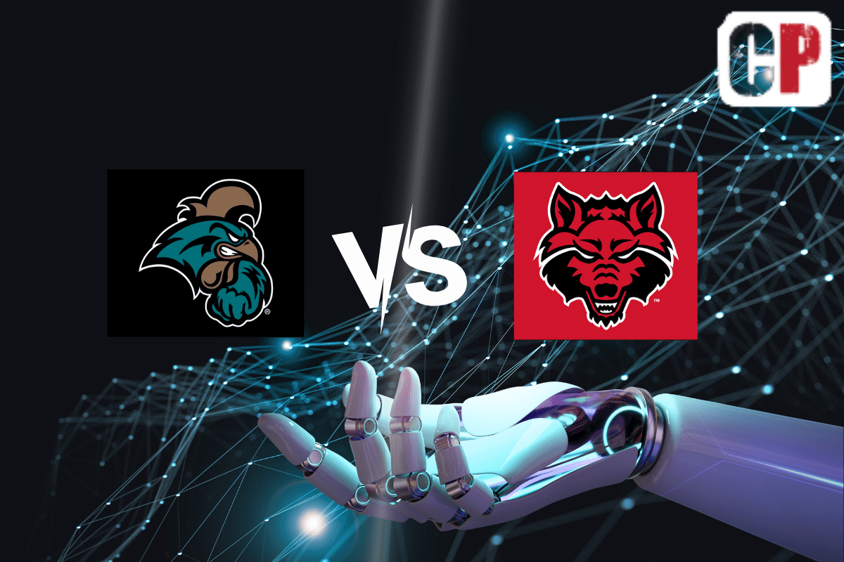 Coastal Carolina Chanticleers at Arkansas State Red Wolves AI NCAA Football Prediction 10/21/2023
