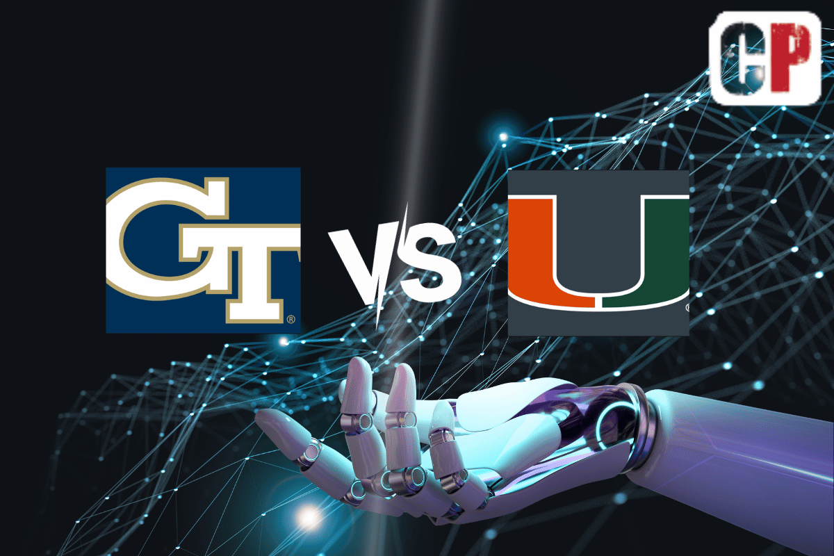 Georgia Tech Yellow Jackets at Miami Hurricanes AI NCAA Football Prediction 10/7/2023