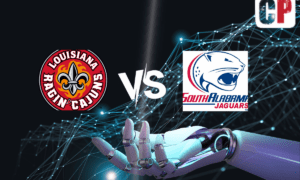 Louisiana Ragin Cajuns at South Alabama Jaguars AI NCAA Football Prediction 10/28/2023
