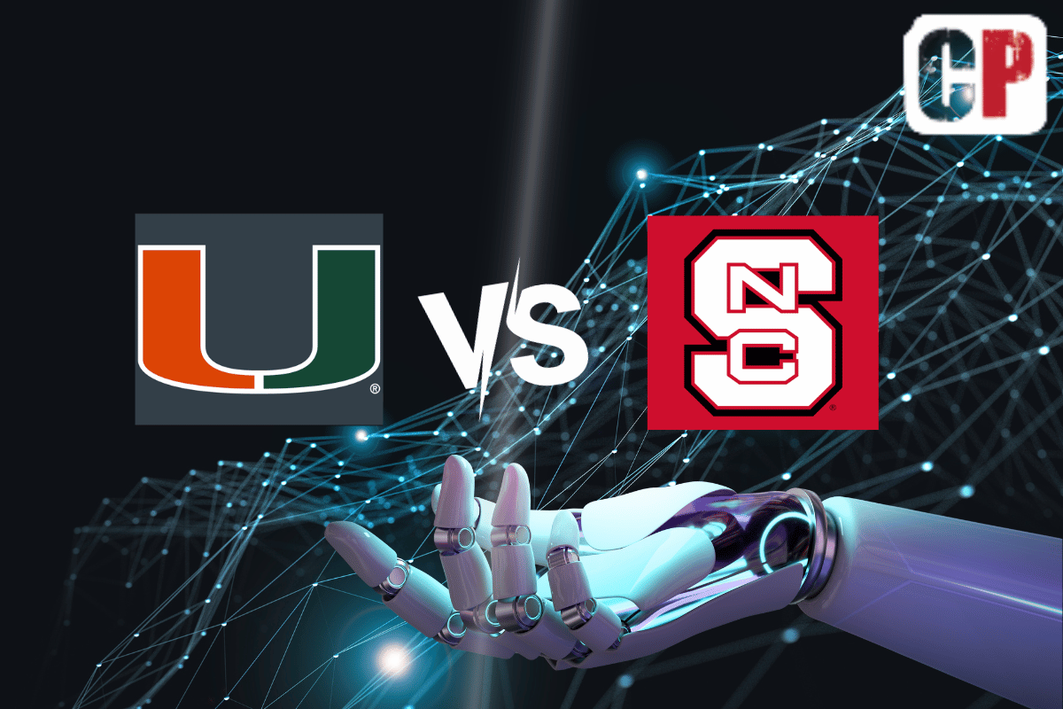 Miami Hurricanes at NC State Wolfpack AI NCAA Football Prediction 11/4/2023