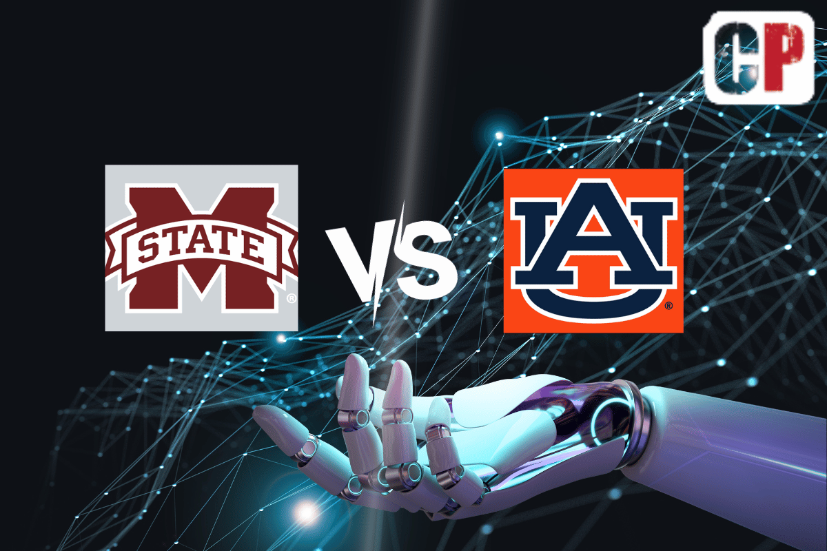 Mississippi State Bulldogs at Auburn Tigers AI NCAA Football Prediction 10/28/2023