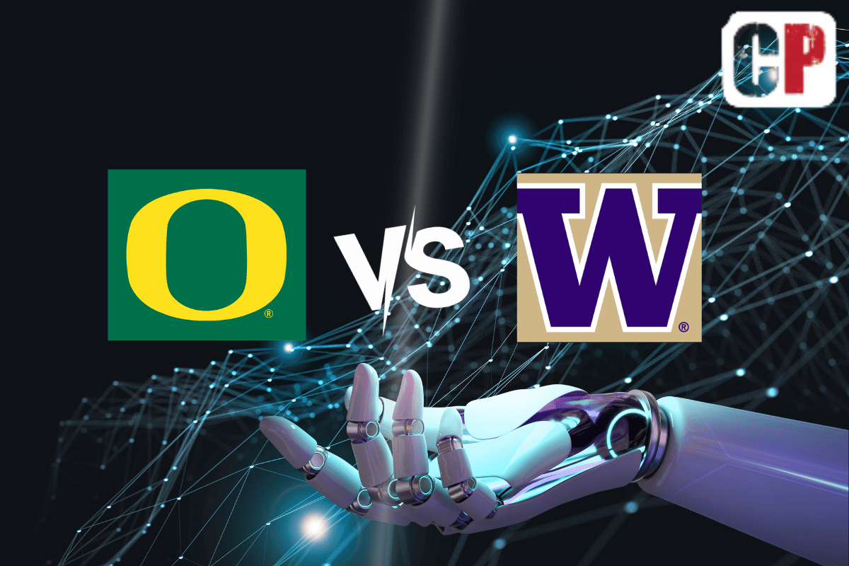 Oregon Ducks at Washington Huskies AI NCAA Football Prediction 10/14/2023