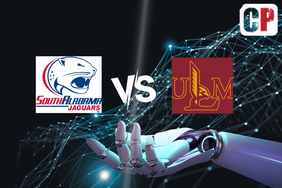 South Alabama Jaguars at UL Monroe Warhawks AI NCAA Football Prediction 10/7/2023