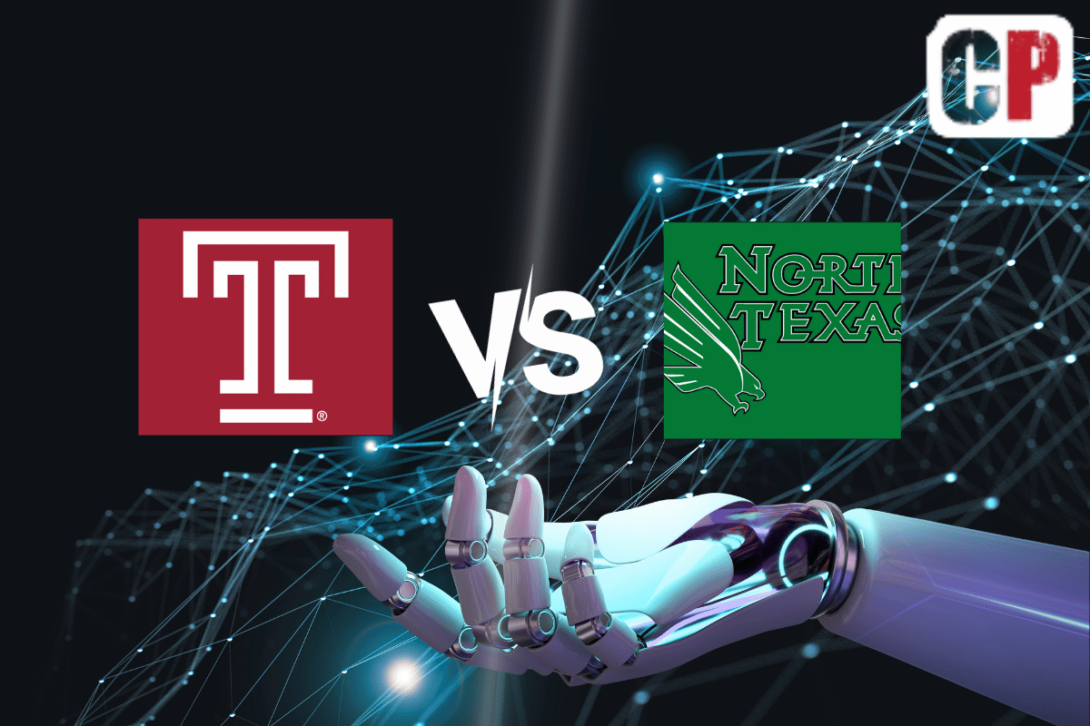 Temple Owls at North Texas Mean Green AI NCAA Football Prediction 10/14/2023