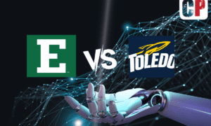 Eastern Michigan Eagles at Toledo Rockets AI NCAA Football Prediction 11/8/2023