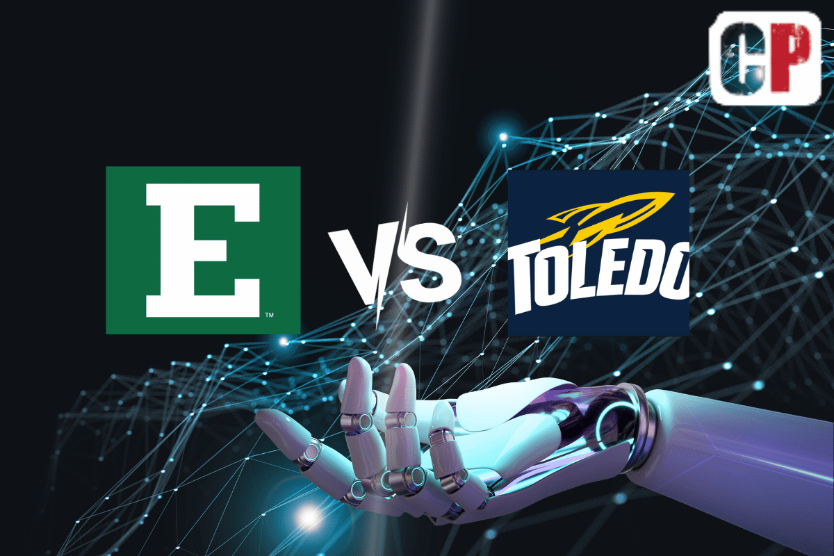 Eastern Michigan Eagles at Toledo Rockets AI NCAA Football Prediction 11/8/2023