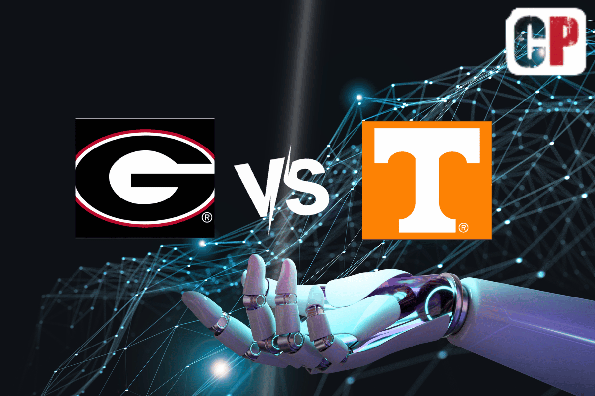 Georgia Bulldogs at Tennessee Volunteers AI NCAA Football Prediction 11/18/2023