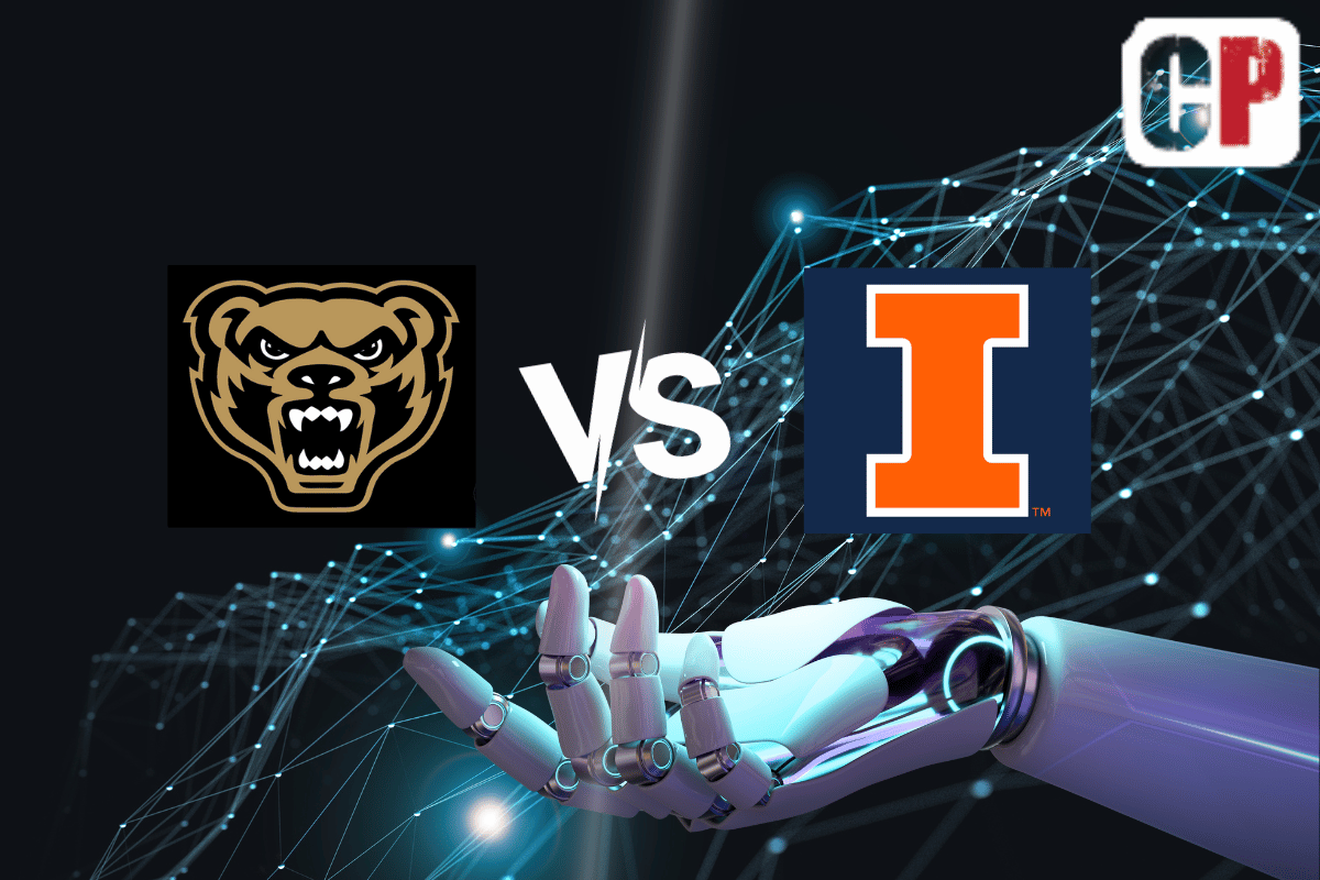 Oakland Golden Grizzlies at Illinois Fighting Illini AI NCAA Basketball Prediction 11/10/2023
