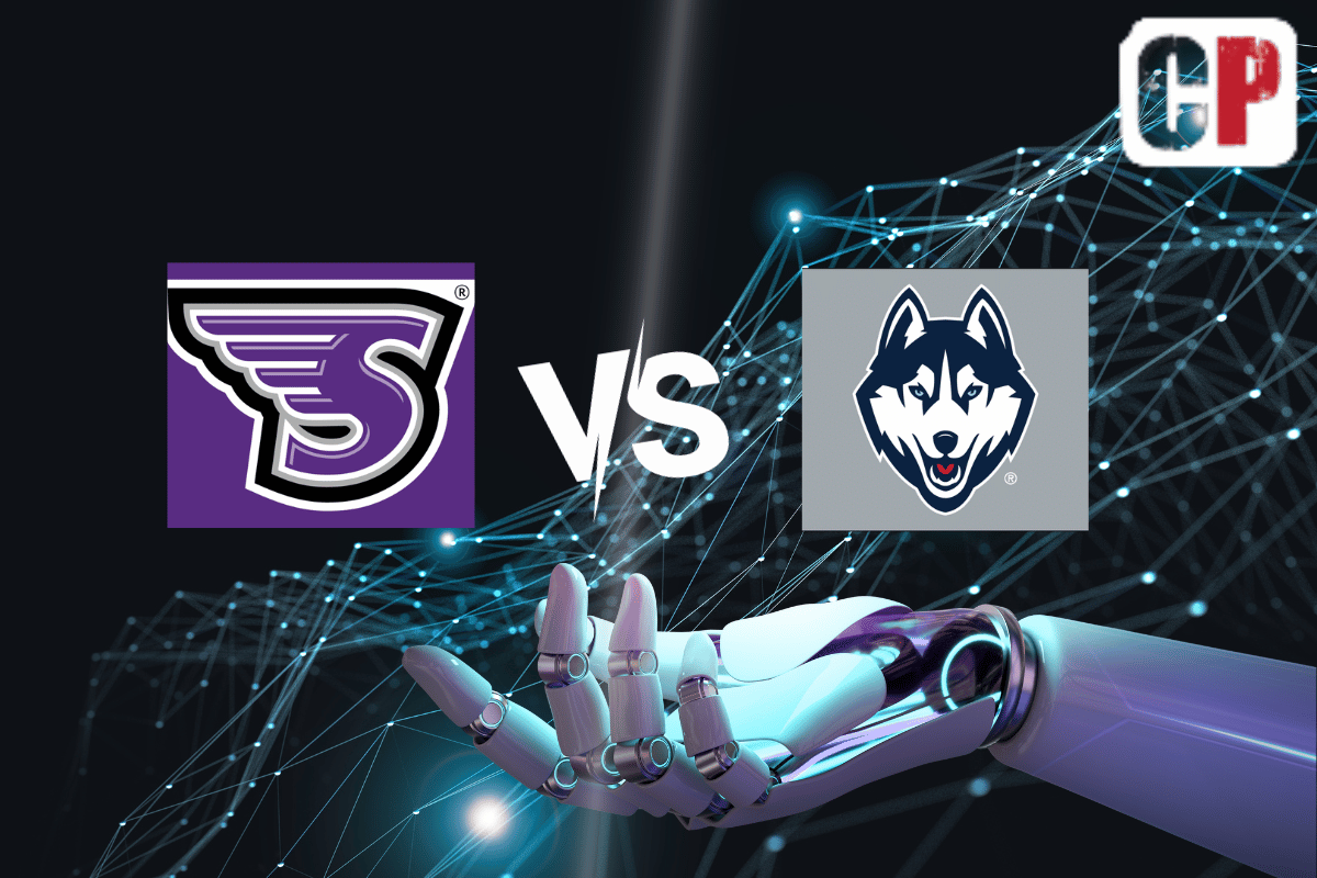 Stonehill Skyhawks at Connecticut Huskies AI NCAA Basketball Prediction 11/11/2023