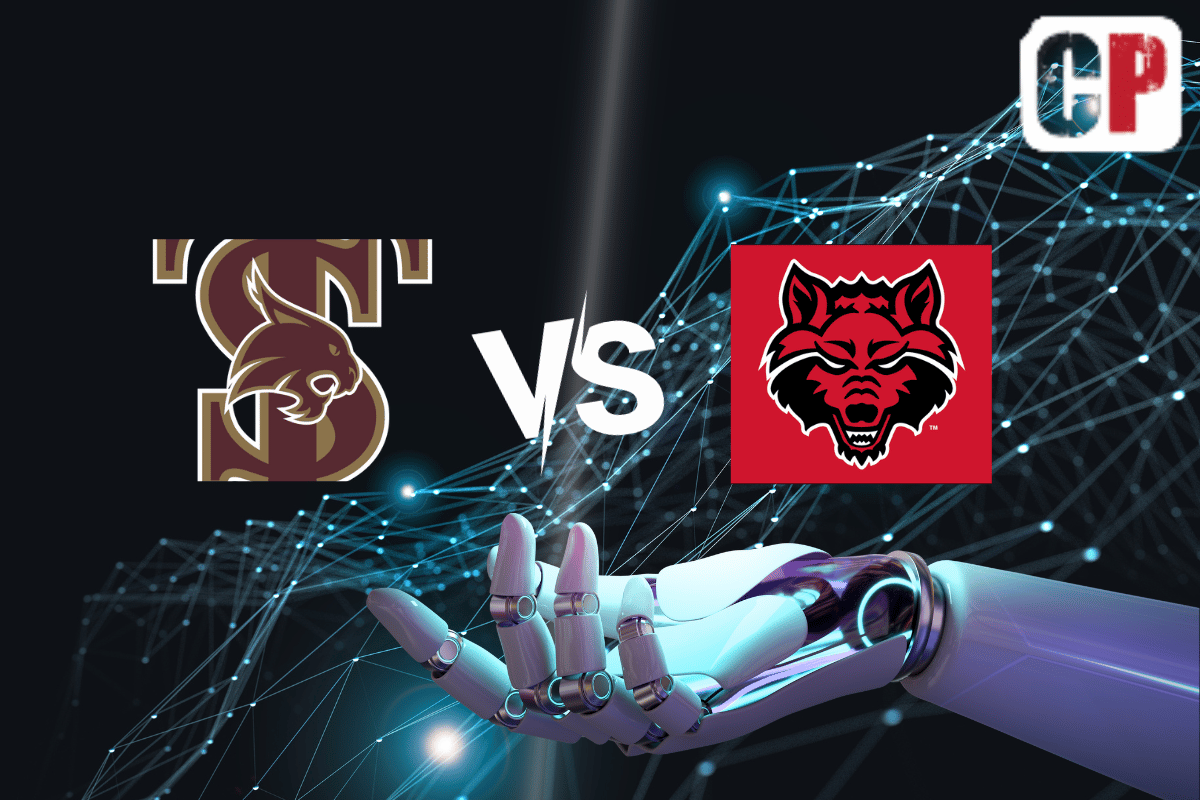 Texas State Bobcats at Arkansas State Red Wolves AI NCAA Football Prediction 11/18/2023