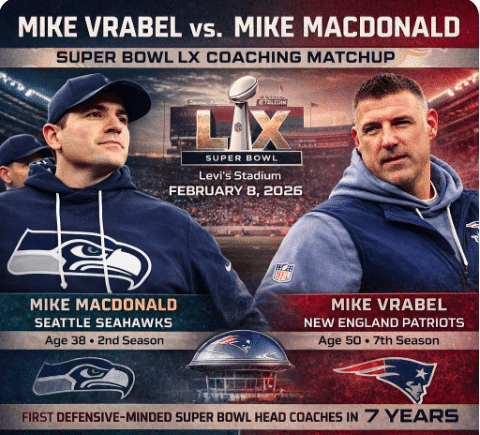 Mike Vrabel vs. Mike Macdonald Coach Matchup | Super Bowl LX